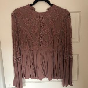 AEO Mauve Pink Blouse